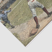 Baseball Player is op de tweede basis uitgevallen Tissuepapier (Detail)