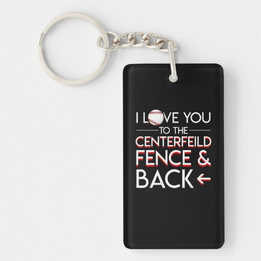 Baseball Player Love Centerfield Fence Back Sleutelhanger (Voorkant)