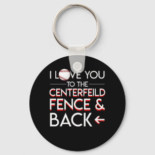 Baseball Player Love Centerfield Fence Back Sleutelhanger