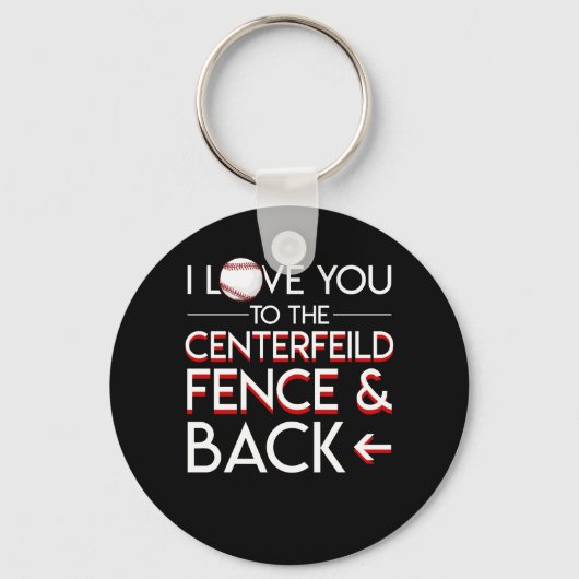 Baseball Player Love Centerfield Fence Back Sleutelhanger (Voorkant)