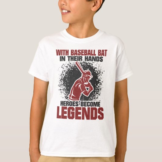 Baseball Player met honkbaltas T-shirt (Voorkant)