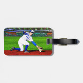 Baseball Player met Jouw naam of monogram Bagagelabel (Achterkant horizontaal)