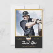 Baseball player Modern Photo afstuderen class Bedankkaart (Voorkant)