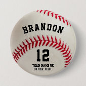 Baseball Player Name Number Parent Ronde Button 7,6 Cm (Voorkant)