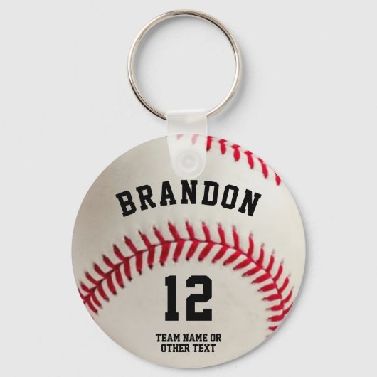 Baseball Player Name Number Personated Sleutelhanger (Voorkant)
