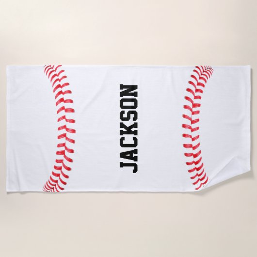 Baseball Player Name, Team Name of Text Custom Strandlaken (Voorkant)