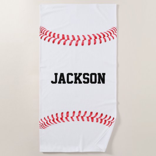 Baseball Player Name, Team Name of Text Custom Strandlaken (Voorkant)