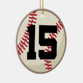 Baseball Player Number 15 Ornament (Rechts)