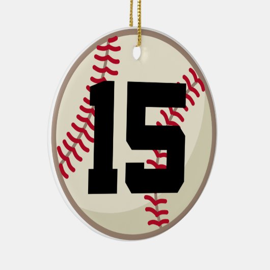 Baseball Player Number 15 Ornament (Rechts)