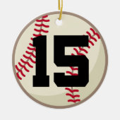Baseball Player Number 15 Ornament (Voorkant)