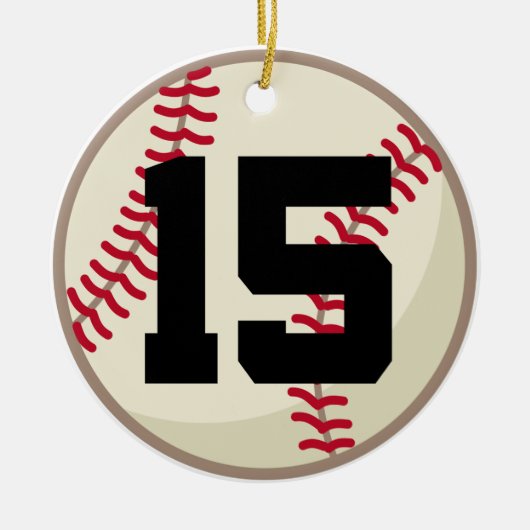 Baseball Player Number 15 Ornament (Voorkant)