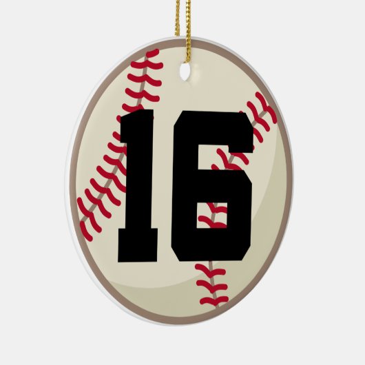 Baseball Player Number 16 Ornament (Rechts)