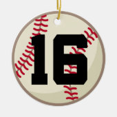 Baseball Player Number 16 Ornament (Voorkant)