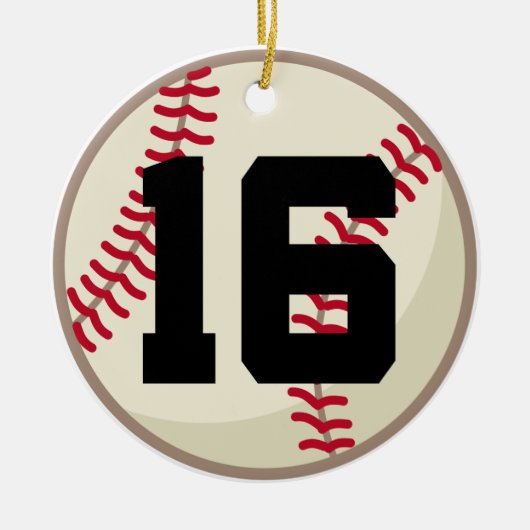 Baseball Player Number 16 Ornament (Voorkant)