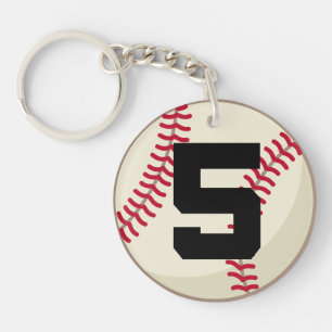 Baseball Player Number 5 Sportbal Gift Sleutelhanger