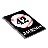 Baseball Player of Team Custom Notitieboeken (Rechterzijde)
