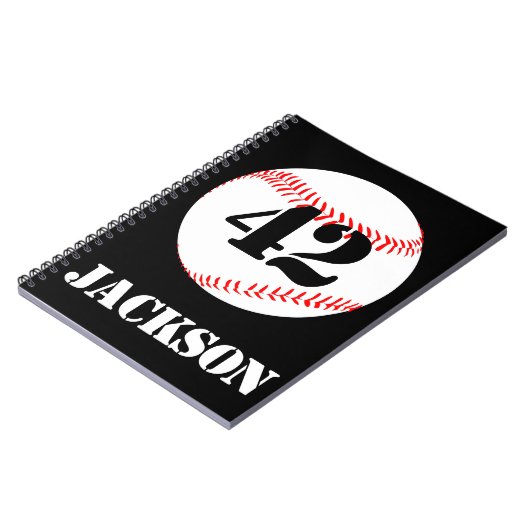 Baseball Player of Team Custom Notitieboeken (Linkerzijde)