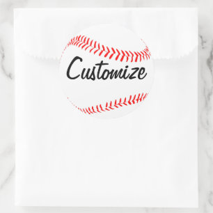 Baseball Player of Team Custom Text Sports Party Ronde Sticker