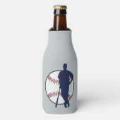 Baseball Player Persoonlijk Flesjeskoeler (Fles Voorkant)