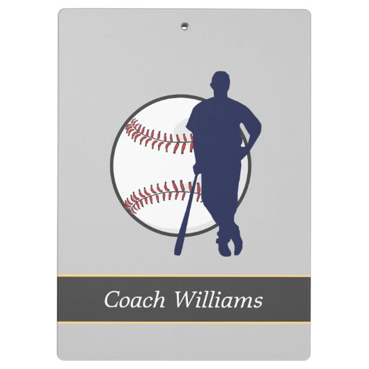 Baseball Player Persoonlijk Klembord (Achterkant)