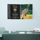 Baseball Player Photo Black Afstuderen Spandoek (Beurs)