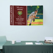 Baseball Player Photo Maroon Afstuderen Spandoek (Beurs)