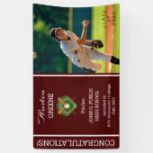 Baseball Player Photo Maroon Afstuderen Spandoek (Verticaal)