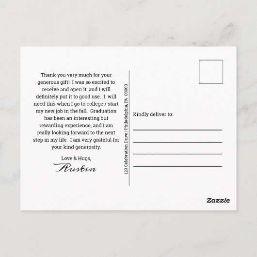 Baseball Player Photo Paars Afstuderen Hartelijk d Briefkaart (Achterkant)