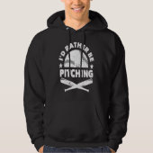 Baseball Player Pitcher Fan I'd Rather Be Pitching Hoodie (Voorkant)