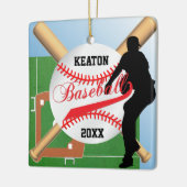 Baseball ⚾ Player (Pitcher) Keramisch Ornament (Links)