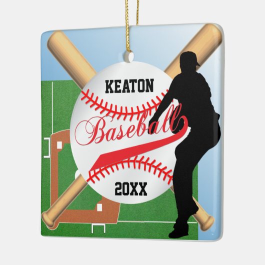 Baseball ⚾ Player (Pitcher) Keramisch Ornament (Links)