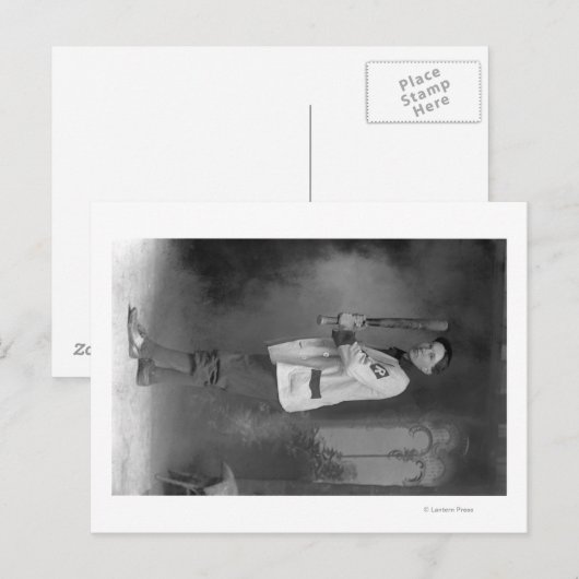 Baseball Player Portrait holding Bat Briefkaart (Voorkant / Achterkant)