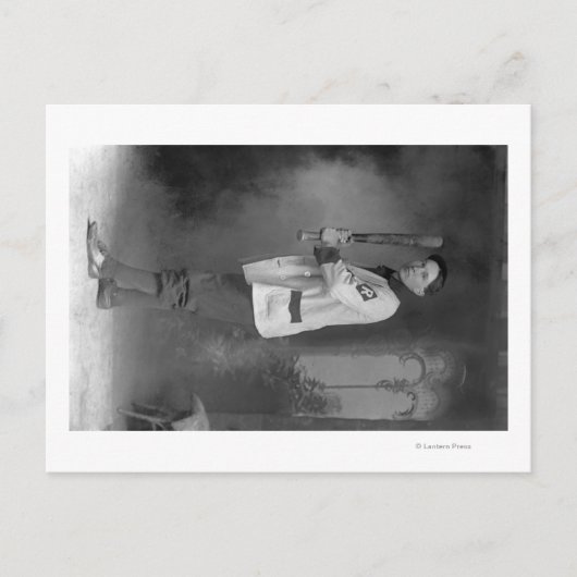 Baseball Player Portrait holding Bat Briefkaart (Voorkant)