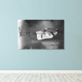 Baseball Player Portrait holding Bat Canvas Afdruk (Insitu (Houten vloer))