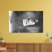 Baseball Player Portrait holding Bat Canvas Afdruk (Insitu (Woonkamer))