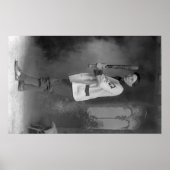 Baseball Player Portrait holding Bat Poster (Voorkant)