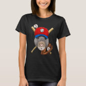 Baseball Player Rat Mouse Pitcher Catcher Baseball T-shirt (Voorkant)
