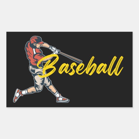 Baseball Player Rechthoekige Sticker (Voorkant)