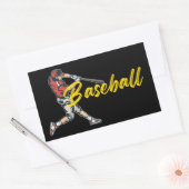 Baseball Player Rechthoekige Sticker (Envelop)