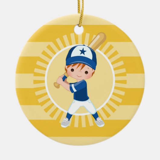 Baseball Player - Redhead Boy Keramisch Ornament (Voorkant)