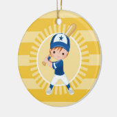 Baseball Player - Redhead Boy Keramisch Ornament (Links)