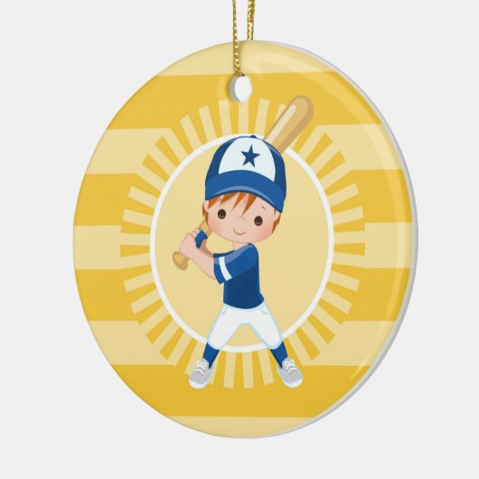 Baseball Player - Redhead Boy Keramisch Ornament (Links)