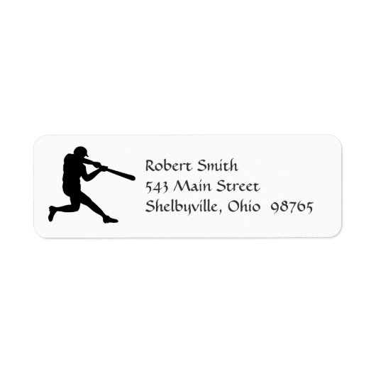 Baseball Player Return Address Labels (Voorkant)