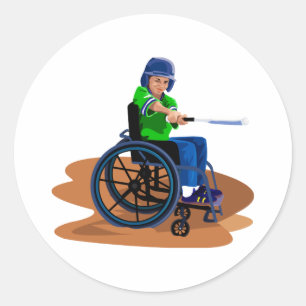 Baseball Player Ronde Sticker