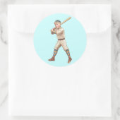 Baseball Player Ronde Sticker (Tas)