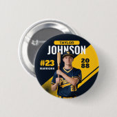 Baseball Player Senior Night Custom Photo Sports Ronde Button 5,7 Cm (Voorkant /achterkant)