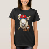 Baseball Player Sheep Lamb Pitcher Catcher Basebal T-shirt (Voorkant)