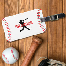 Baseball Player Silhouette met naam Sporttas