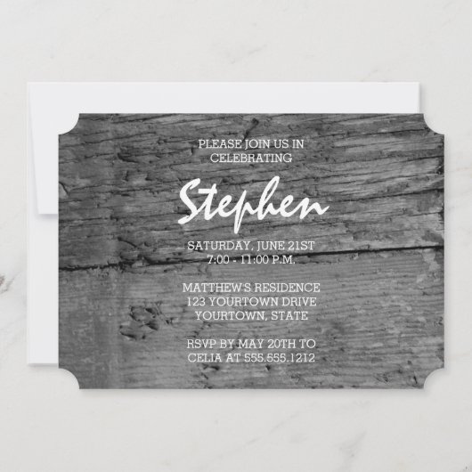 Baseball Player Sports Rustic Photo Afstuderen Kaart (Achterkant)