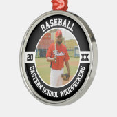 Baseball Player Team High School Senior Night Team Metalen Ornament (Links)